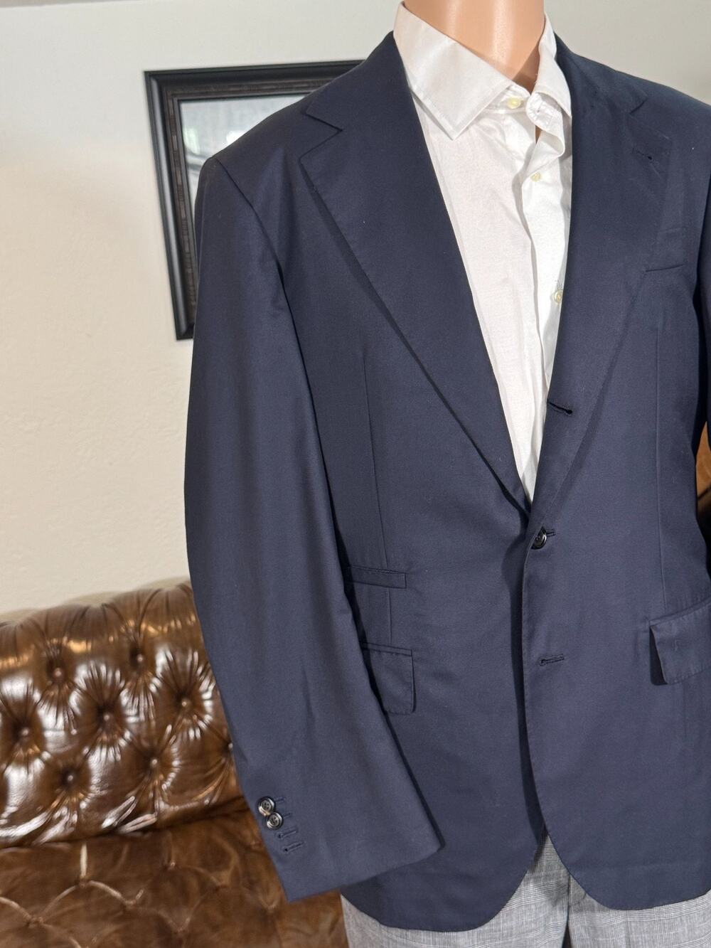 Brunello Cucinelli Blue Blazer Wool 50IT 40R US Deconstructed Sportcoat Jacket